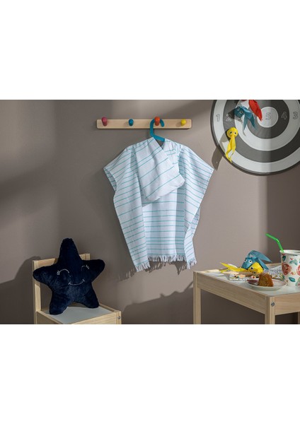 Summer Stripe Peştamal Çocuk Panço 7-8 Yaş Mavi fiyatları