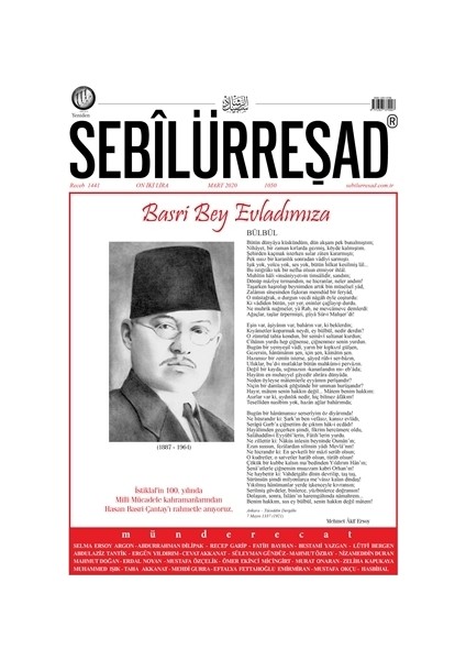 Sebilürreşad Dergisi Sayı: 1050 Mart 2020