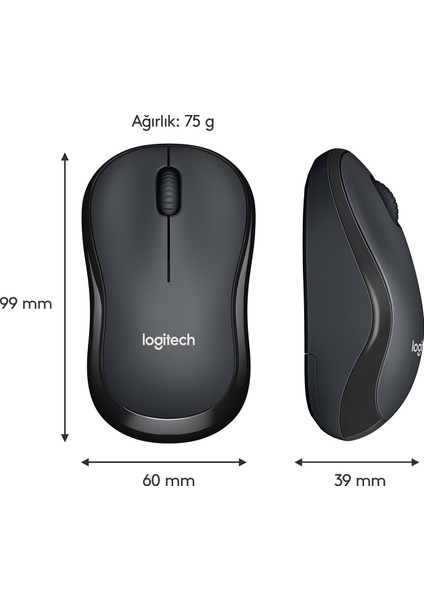 LOGITECH M220 SLIENT CHARCOAL NANO MOUSE 910-004878