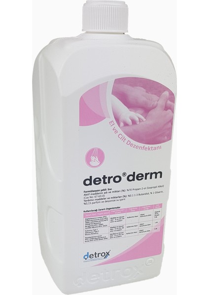 Detroderm Alkol Bazlı El ve Cilt Dezenfektanı 1 lt