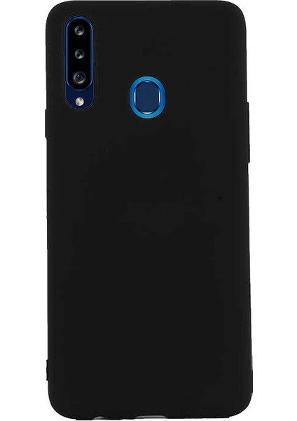 Case 4U Samsung Galaxy A20S Kılıf Klasik Mat Renkli Yumuşak Premier Silikon Siyah