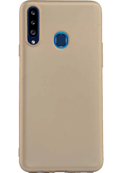 Case 4U Samsung Galaxy A20S Kılıf Klasik Mat Renkli Yumuşak Premier Silikon Altın