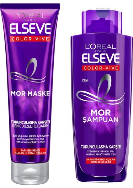 Loreal Elseve Color - Vive Silver Mor Şampuan 200 ml - Maske 150 ml