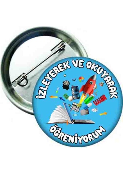 - Online Eğitim Rozeti - Izleyerek ve Okuyarak Öğreniyorum Öğrenci Rozeti (20 Adet)