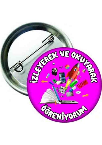 - Online Eğitim Rozeti- Izleyerek ve Okuyarak Öğreniyorum Öğrenci Rozeti (20 Adet)