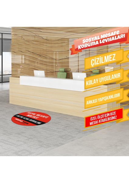 Sosyal Mesafe Uyarı Etiketleri (40x40 cm) fiyatları