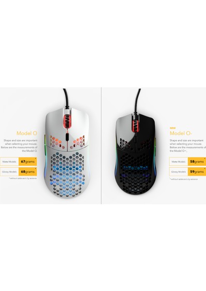 Model O- Kablolu Parlak Siyah Orta/Küçük El RGB Oyuncu Mouse GOM-GBLACK