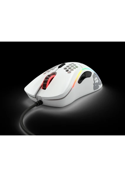 Model D Kablolu Mat Beyaz RGB Oyuncu Mouse 69Gr