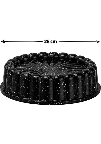 Granit Döküm Tart Kalıbı Siyah 26 cm