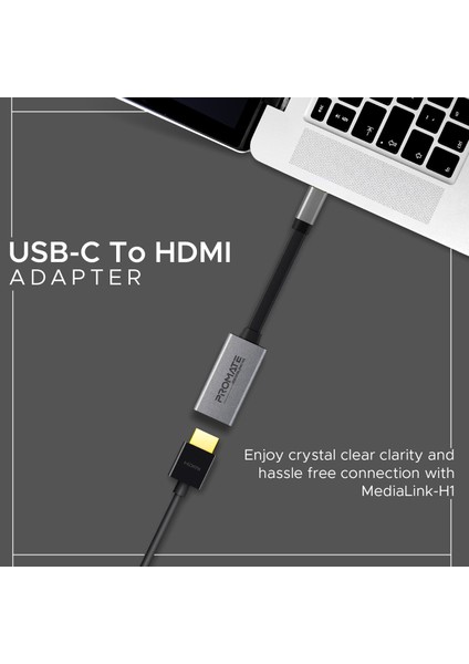 Medialink-H1 Type-C den HDMI a Bağlantı Kablosu Ultra Hızlı 4k30hz Dönüştürücü