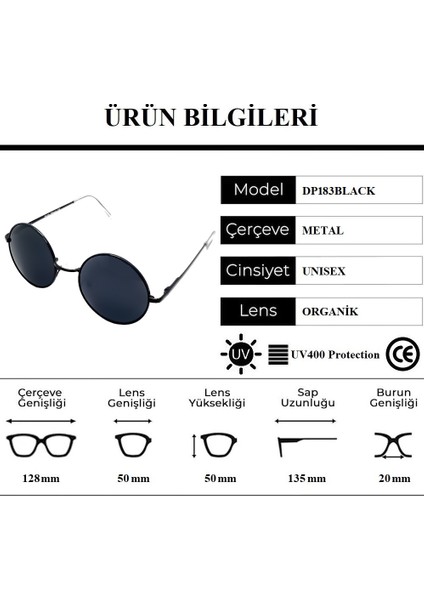 Della Pianto DP183BLACK Unisex Güneş Gözlüğü