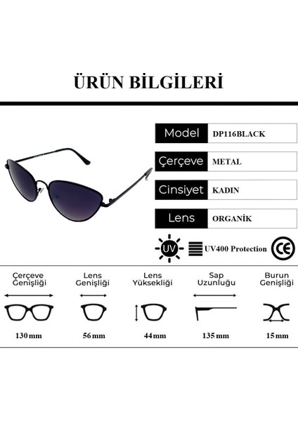 DP116BLACK Kadın Güneş Gözlüğü