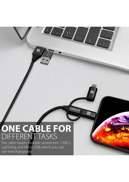 Pentapower Şarj ve Data Kablosu 6 sı 1 arada Çoklu Uçlu Lightning, USB-A, Type-C, Mikro USB