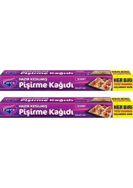 Hazır Kesilmiş Pişirme Kağıdı 10 Adet 2 Paket