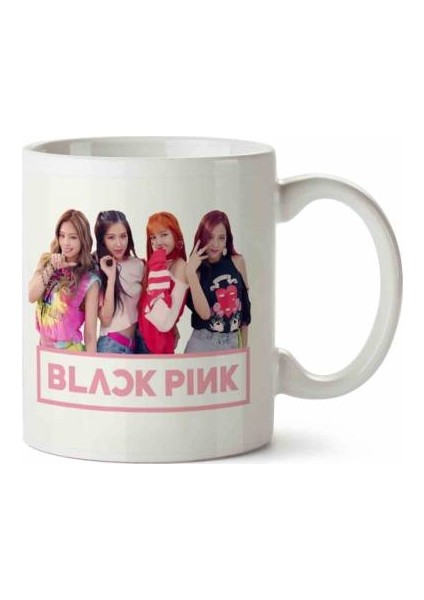 Blackpink Black Pink Logolu Baskılı Porselen Kupa Bardak