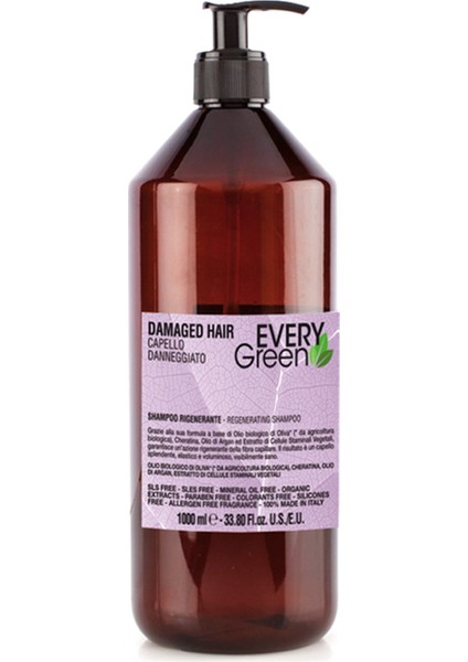 Every Green Yıpranmış Saçlar Için Şampuan Damage Hair Shampoo 1 lt