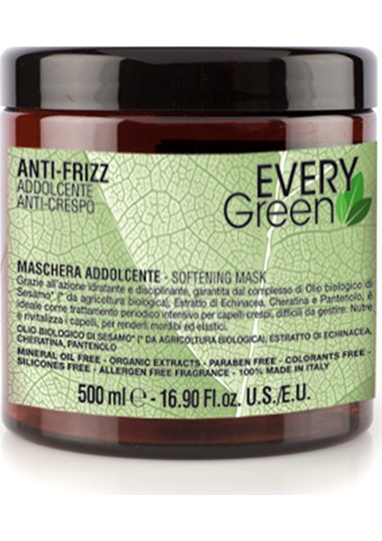 Every Green Asi Kabaran Saçlar Için Maske Antifrizz Softening Mask 500 ml