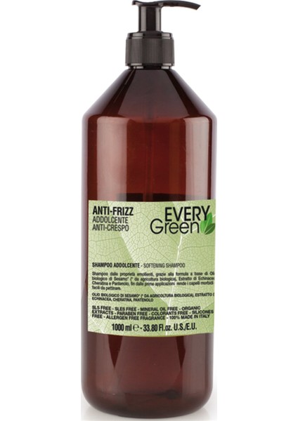 Every Green Asi Kabaran Saçlar Için Şampuan Antifrizz Softening Shampoo 1 lt