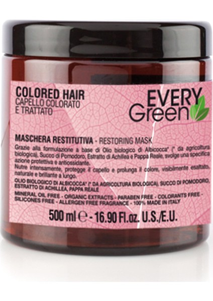 Every Green Boyalı Saçlar Için Maske Colored Hair Mask 500 ml