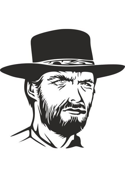 Clint Eastwood Sticker 00233 12 x 12 cm Renkli