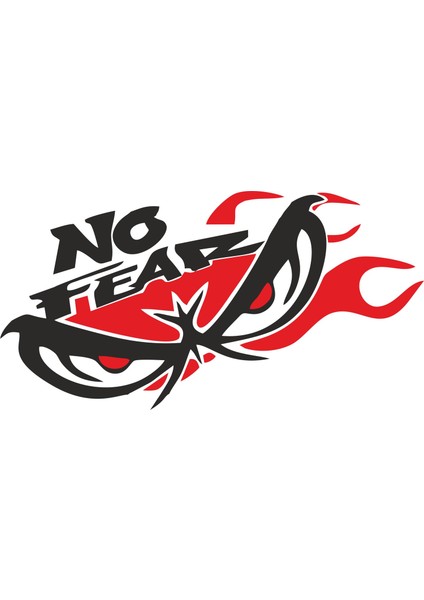No Fear Bagajdan Bakan Camdan Bakan Göz Oto Sticker 00206 17 x 9 cm Renkli