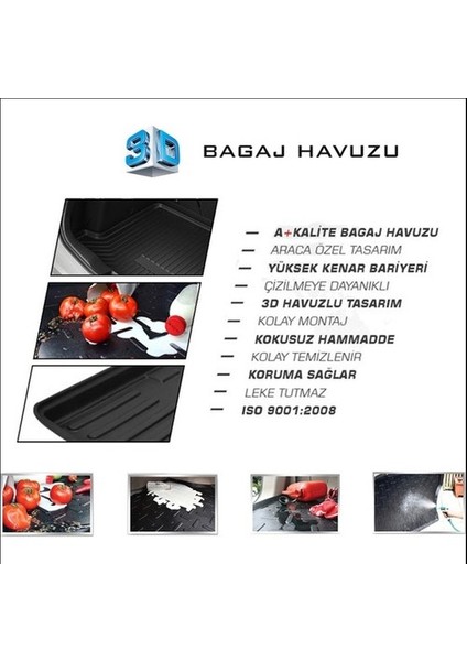 Dacia Logan MCV 2014 Sonrası 3D Bagaj Havuzu