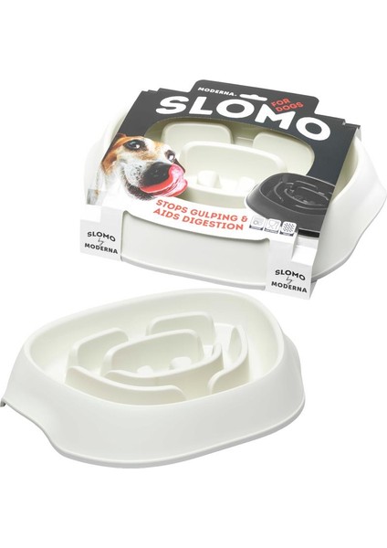 Slomo Yavaş Yeme Köpek Mama Kabı 950 ml Beyaz