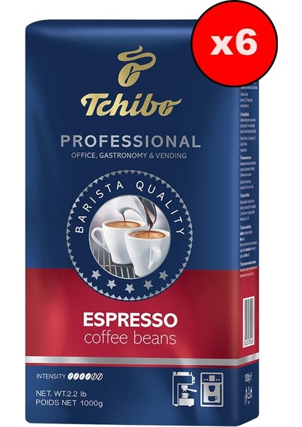 Professional Espresso Çekirdek Kahve 1000 gr - 6 Adet