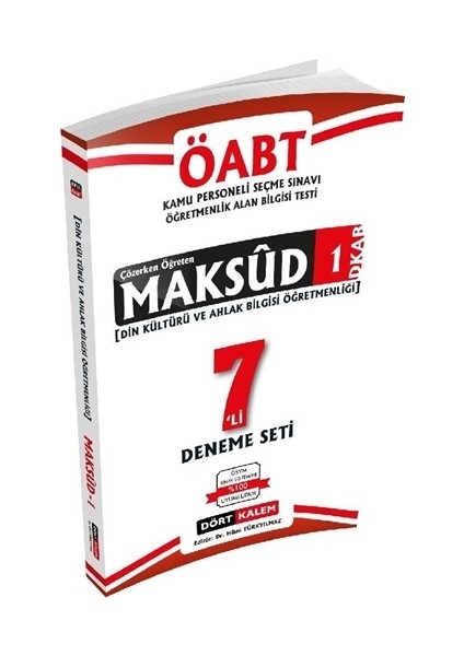 Maksud 1 - Öabt Din Kültürü Ve Ahlak Bilgisi Öğretmenliği Çözerken Öğreten 7'Li Deneme Seti - Hilmi Türkyılmaz