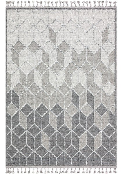 Eko Halı Soho Sh 03 Gri Hav Vermez Etnik Örgü Ince Halı Kilim 130 x 190 cm