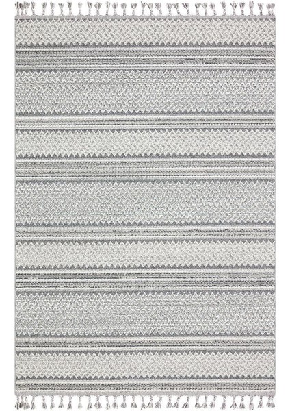 Soho Sh 05 Ivory Gri Hav Vermez Etnik Örgü Ince Halı Kilim 80 x 150 cm