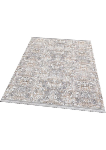 Sateen St 06 Bej Gold Yıkanabilir Kaymaz Taban Ince Halı Kilim 120 x 180 cm