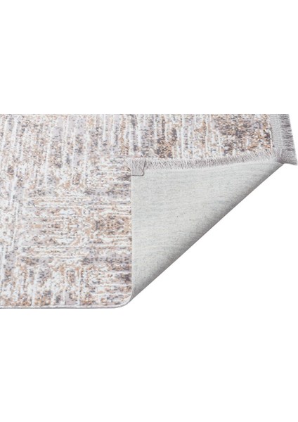 Sateen St 08 Bej Gold Yıkanabilir Kaymaz Taban Ince Halı Kilim 160 x 230 cm