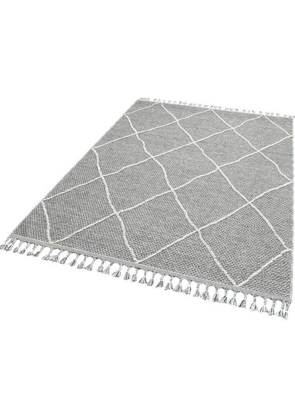 Soho Sh 02 Grey Gri Hav Vermez Etnik Örgü Ince Halı Kilim 80 x 150 cm