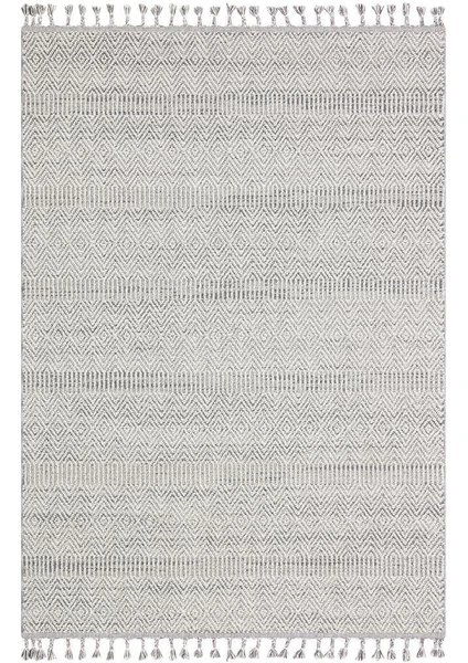 Eko Halı Soho Sh 01 Grey Gri Hav Vermez Etnik Örgü Ince Halı Kilim 80 x 150 cm