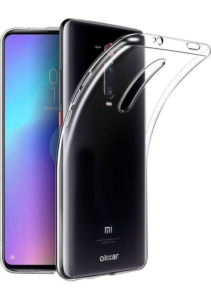 Xiaomi Mİ 9T Kılıf A+ Şeffaf Lüx Süper Yumuşak 0.3mm Ince Slim Silikon + Cam Ekran Koruyucu Şeffaf