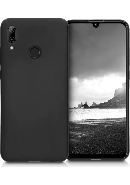 Case 4U Huawei P Smart 2019 Kılıf Klasik Mat Renkli Yumuşak Premier Silikon + Cam Ekran Koruyucu Siyah