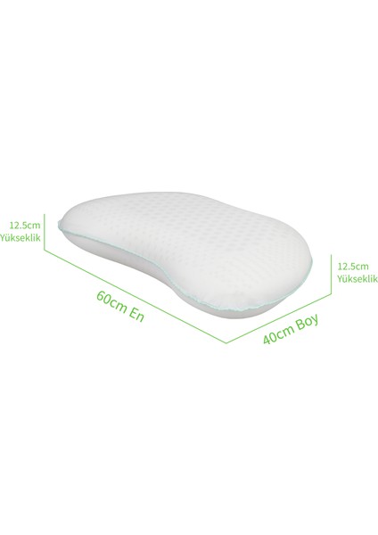 Yarım Ay Boyun Destekli Ortopedik Yastık Visco Yastık 60x40x12.5cm