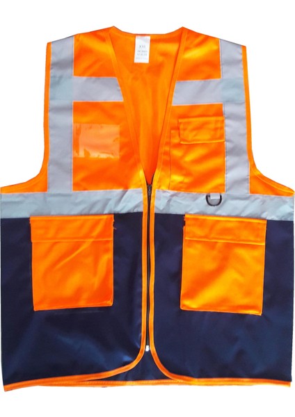Yönetici Ikaz Yeleği Turuncu/lacivert S Beden