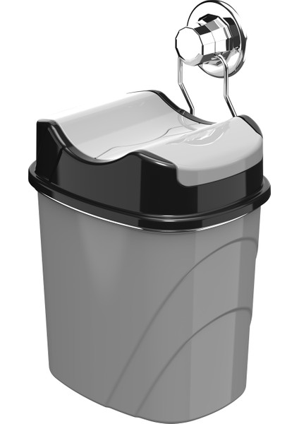 VAKUMLU PORTATİF ÇÖP KOVASI GRİ KROM DM007