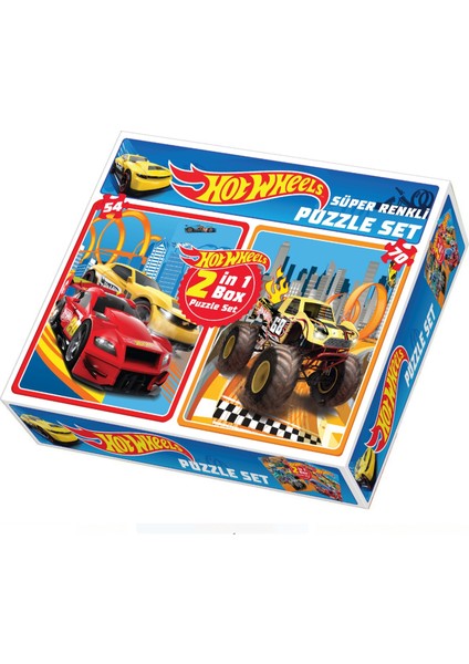 Hot Wheels 2 İn 1 Puzzle Seti