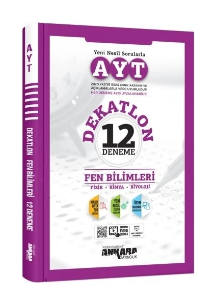 Ankara Yayıncılık AYT Dekatlon Fen Bilimleri 12 Deneme Sınavı