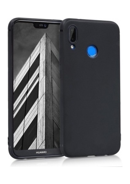 Case 4U Huawei P20 Lite Kılıf Klasik Mat Renkli Yumuşak Premier Silikon Siyah