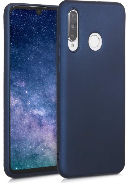 Huawei P30 Lite Kılıf Klasik Mat Renkli Yumuşak Premier Silikon Lacivert