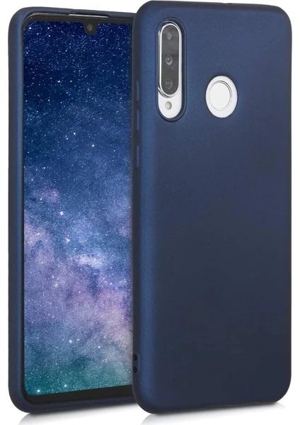 Case 4U Huawei P30 Lite Kılıf Klasik Mat Renkli Yumuşak Premier Silikon Lacivert