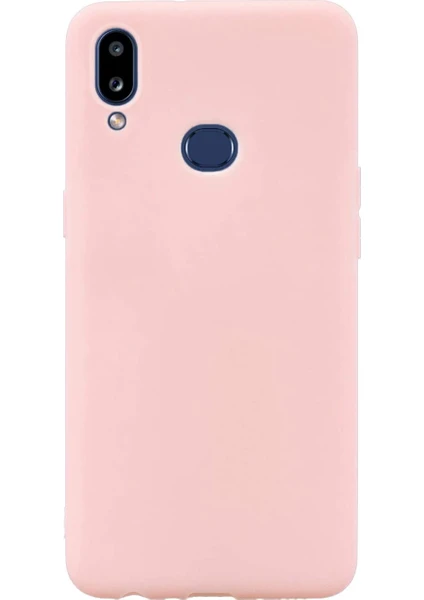 Case 4U Samsung Galaxy A10S Kılıf Klasik Mat Renkli Yumuşak Premier Silikon Rose Gold