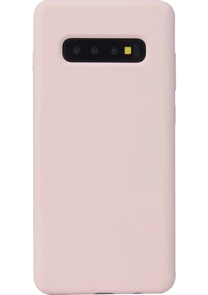 Case 4U Samsung Galaxy S10 Plus Kılıf Klasik Mat Renkli Yumuşak Premier Silikon Rose Gold