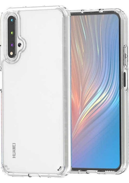 Huawei Honor 20 Kılıf Coss Şeffaf Sert Kapak + Nano Glass Şeffaf