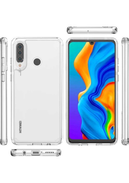 Huawei P30 Lite Kılıf Coss Şeffaf Sert Kapak + Nano Glass Şeffaf modelleri