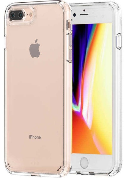 Apple iPhone 8 Plus Kılıf Coss Şeffaf Sert Kapak Şeffaf